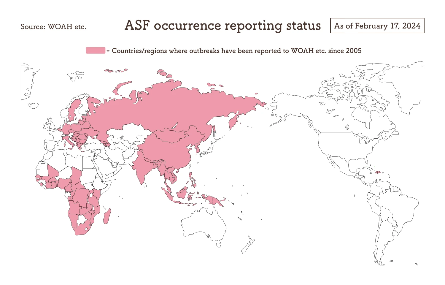 Reported cases of ASF